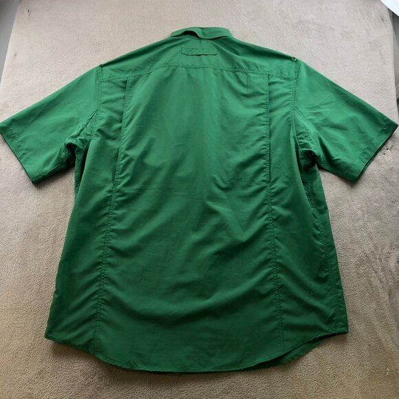 Duluth Trading Co Mens Shirt Size XLT Green Short Sleeve Button Up Outdoors Mesh - Picture 10 of 10